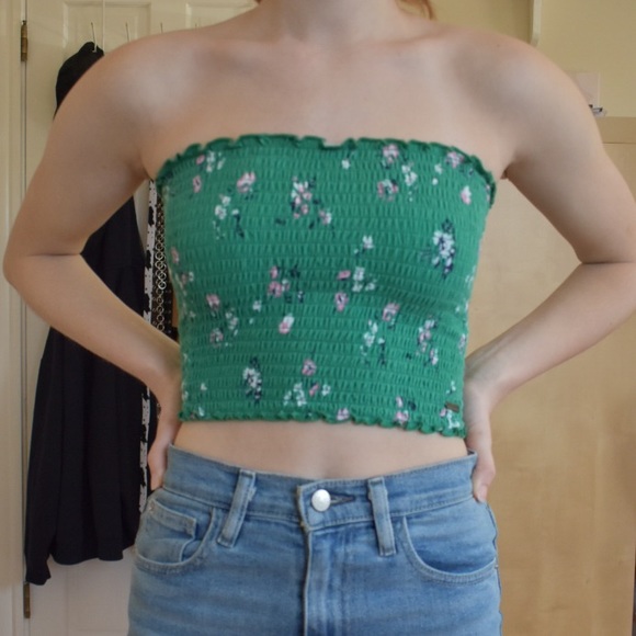 hollister smocked tube top